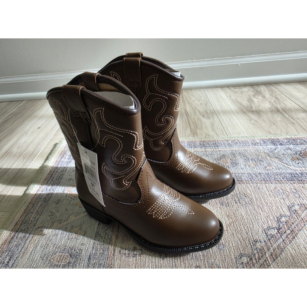 Canyon Trails Lil Cowboy Boots Pointed Toe Classic Brown Toddler Size 9T